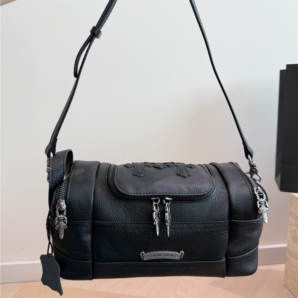 Chrome Hearts Leather Dagger Zip Shoulder Bag